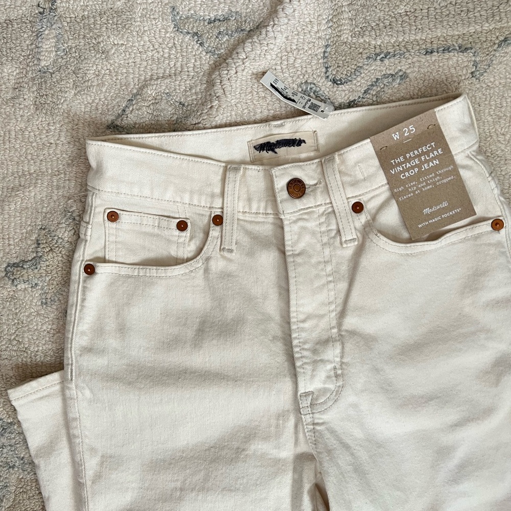 NWT Madewell Perfect Vintage Flare Crop Jean | Vintage Canvas | Sz 25 !